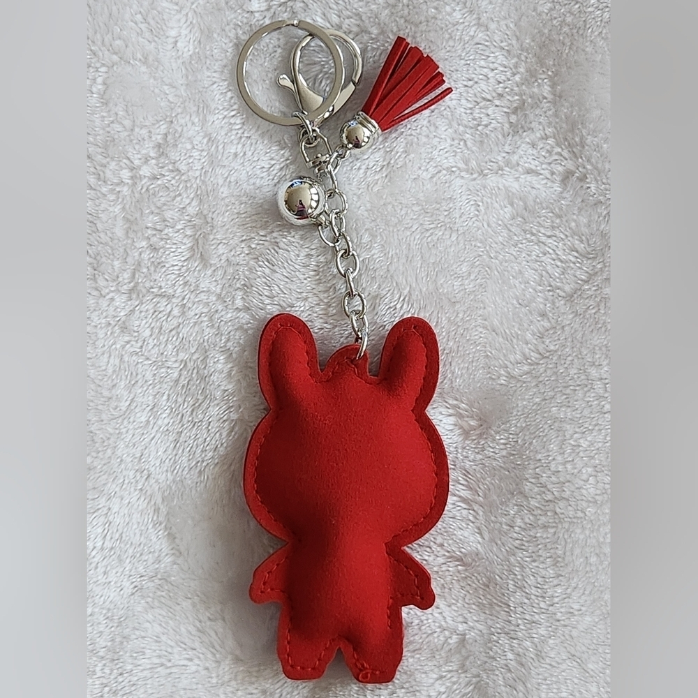 Labubu Red Rhinestone Keychain Bag Charm - Picture 3 of 3